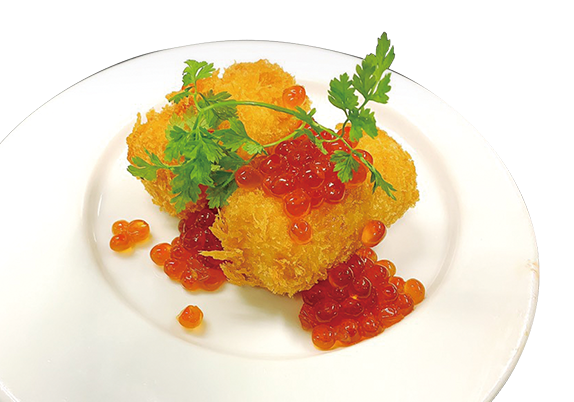 Potato croquette stuffed withSalmon roe